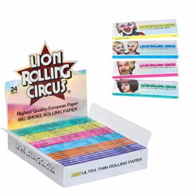 lion rolling circus, papel king size blanco; ultra delgado