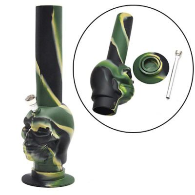 Pipa de silicona 27cm camuflage skull