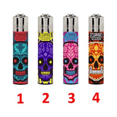 Mecheros clipper CP11 con dibujos de calaveras