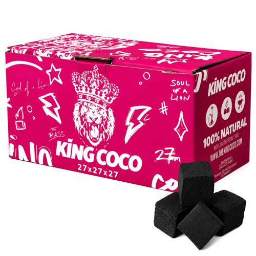 Carbón de coco en cubos
